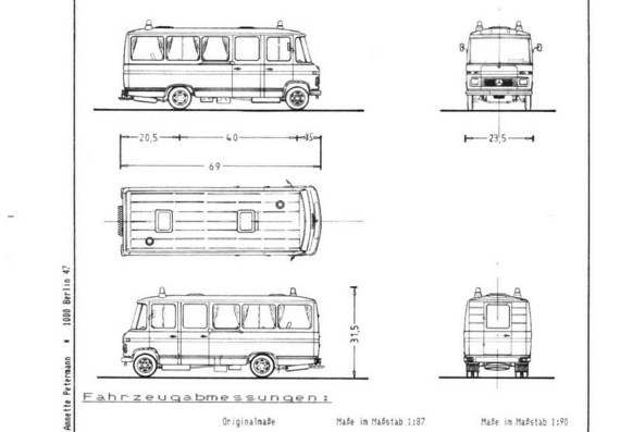 Mercedes Benz DBL 508 (Мерcедес Бенз ДБЛ 508) - чертежи (рисунки) автомобиля